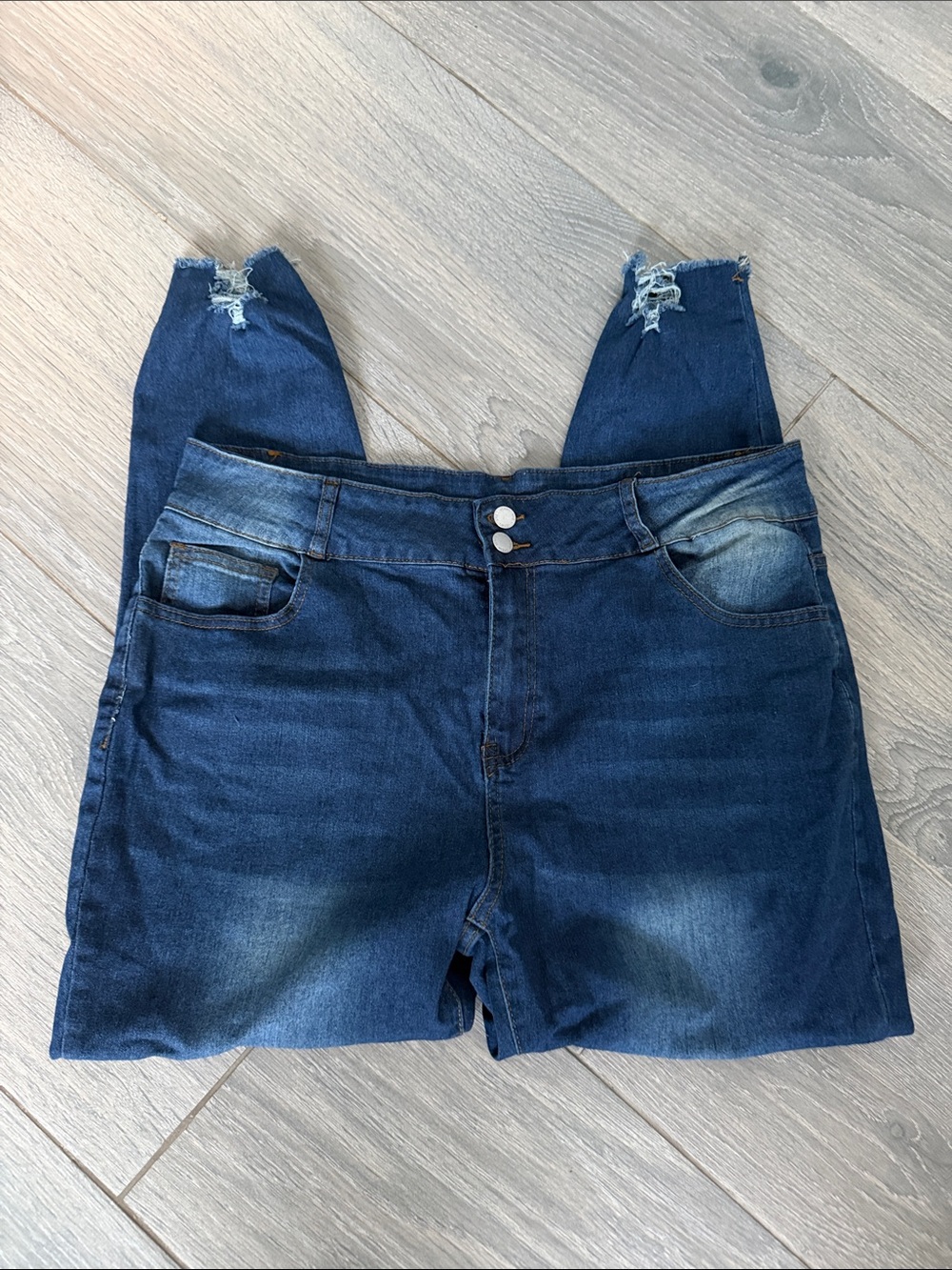 SHEIN Dark Blue High-Rise Denim Jegging